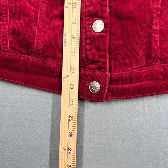 Torrid Red Corduroy Trucker Jacket Women 2 Sherpa Collar Button Front - Picture 10 of 10
